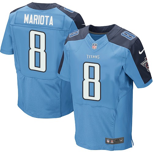 Men's Elite Marcus Mariota Nike Jersey Light Blue Home - #8 NFL Tennessee Titans